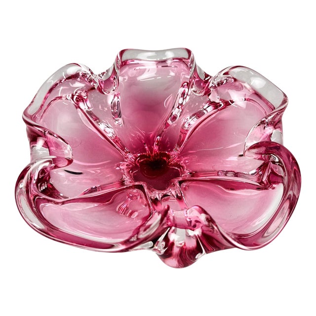 Vintage Art Glass Bowl attributed to Josef Hospodka for Chribska Glassworks, 1960s For Sale