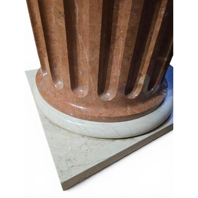 1950s Large Two-Tone Marble Pedestal Column, Italy, 1950s For Sale - Image 5 of 9