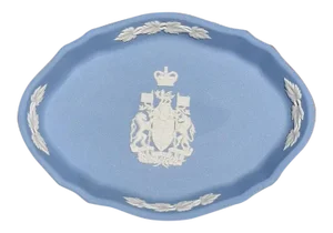 Blue Canada Coat of Arms Wedgwood Jasperware Dish, England