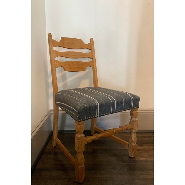 Six Razorback Oak Dining Chairs in the Style of Henning Kjærnulf, Denmark, 1960s For Sale - Image 16 of 18