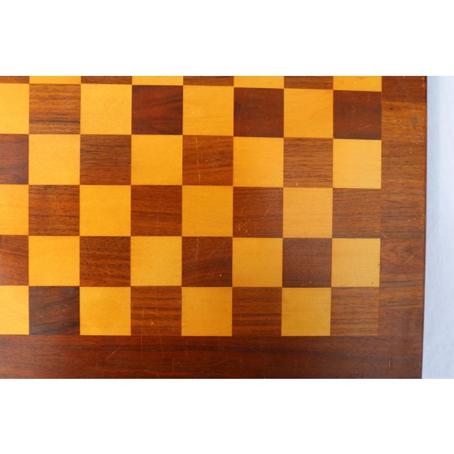 Mid Century Drueke No 61 Wood Chessboard With Mieux J' Attends Wood Chess Pieces For Sale - Image 17 of 17