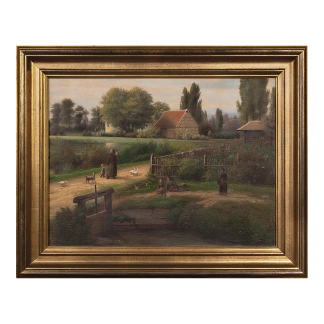 'English Landscape With a Tudor, Timber Framed Home', English School, Farm For Sale