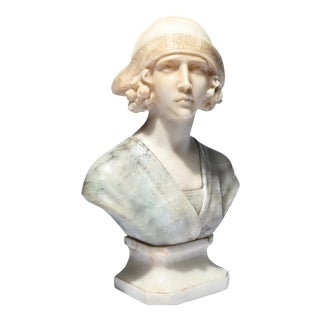 Michelotti, Female Bust, 20th Century, Marble For Sale
