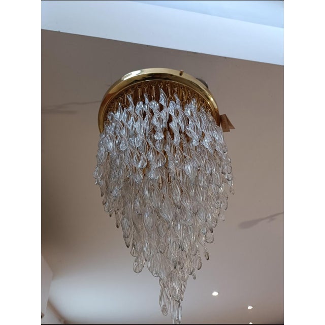 Murano Crystal Cascade Chandelier, 1970s For Sale - Image 3 of 10