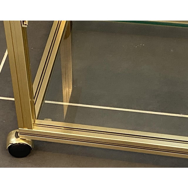 Metal Vintage Storage Unit in Gold-Plated Metal and Glass by Pierre Vandel, 1970s For Sale - Image 7 of 16