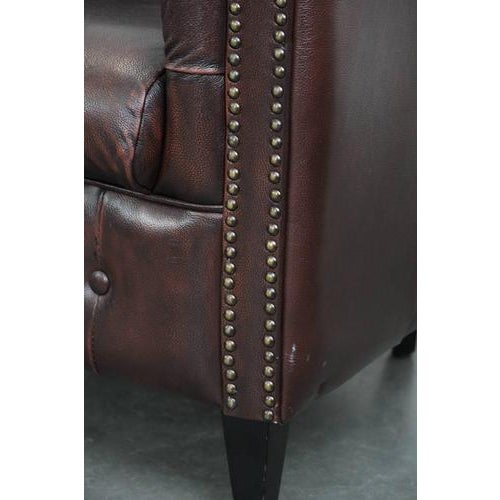 Chesterfield Club Chairs in Cowhide Leather, Set of 3 For Sale - Image 13 of 18