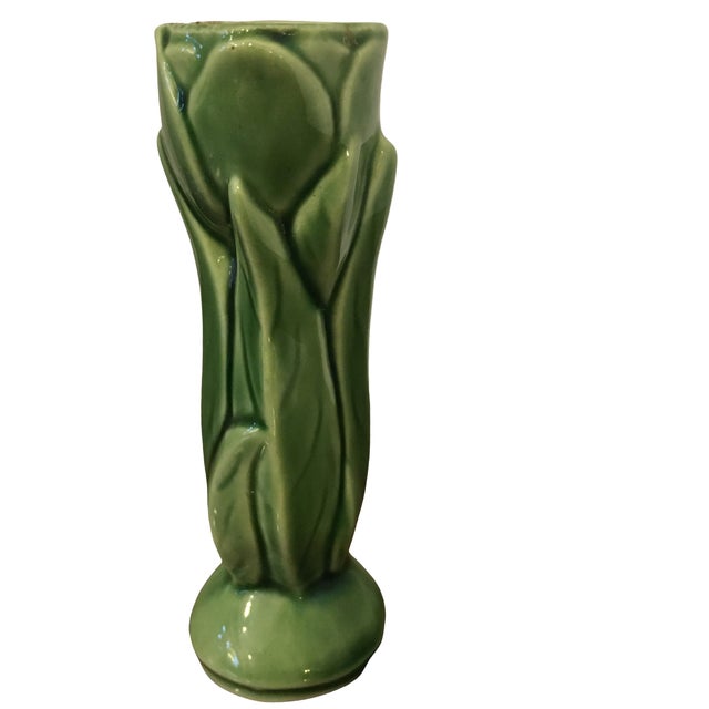 1960s Green Tulip Usa Pottery Bud Vase Chairish