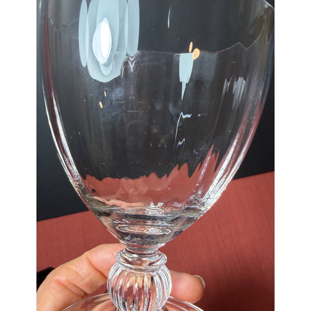 Vintage Crystal Fluted Wine Goblets - Set of 9 For Sale - Image 18 of 18