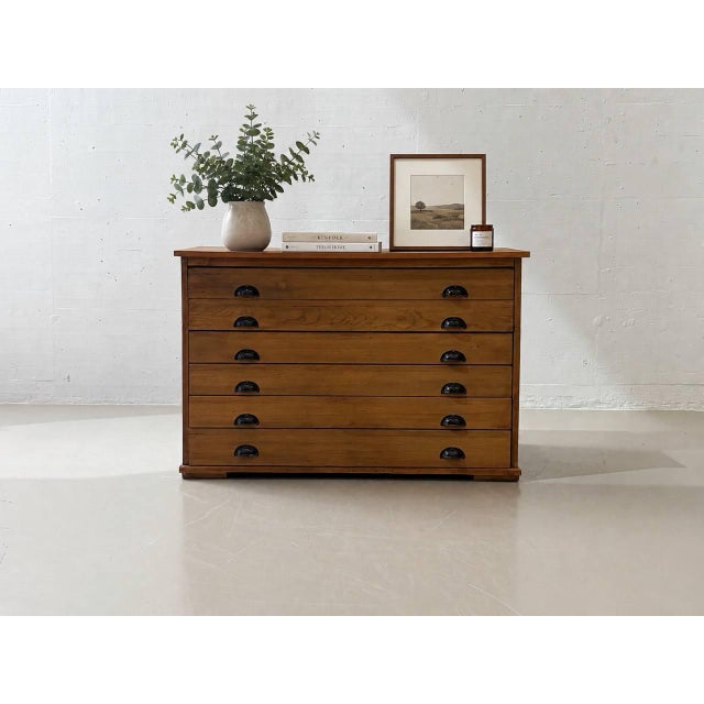 Archive Chest of 6 Drawers in Cherrywood, 1970s For Sale - Image 17 of 17