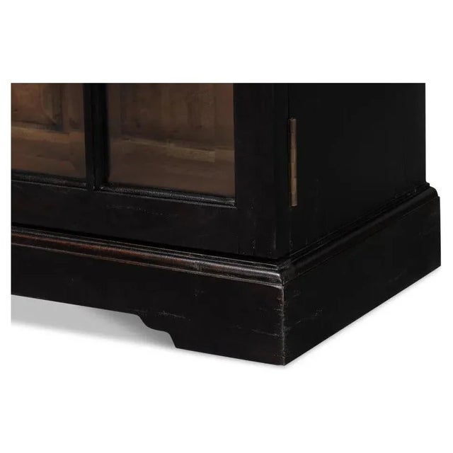 Wood Morgan Glass Doors Low Sideboard by Sarreid LTD For Sale - Image 7 of 13
