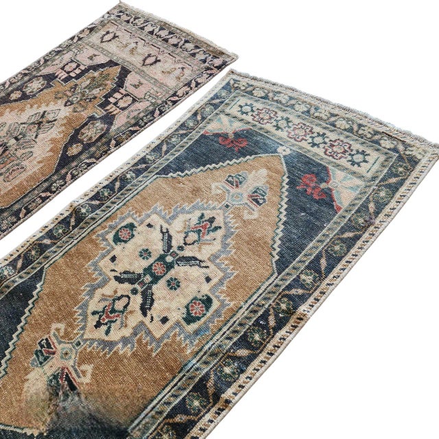 Hand Knotted Oriental Turkish Small Area Rugs - a Pair For Sale In Philadelphia - Image 6 of 10