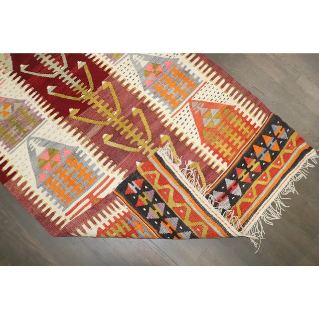 Mid 20th Century Vintage Turkish Flatweave Prayer Rug For Sale - Image 5 of 8