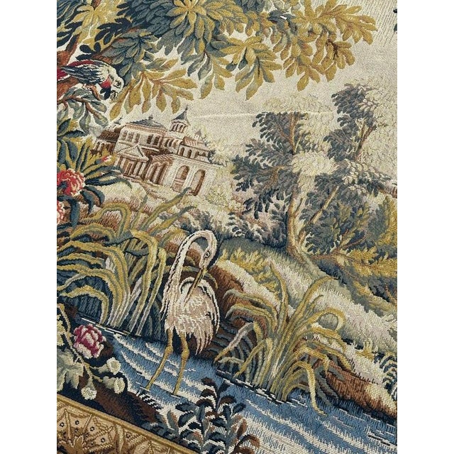 Vintage French Jacquard The Lignon Tapestry in the style of Aubusson, 1970s For Sale - Image 16 of 18