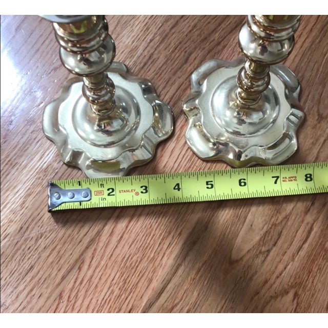 1970s Baldwin Brass Candlesticks - a Pair For Sale - Image 4 of 9