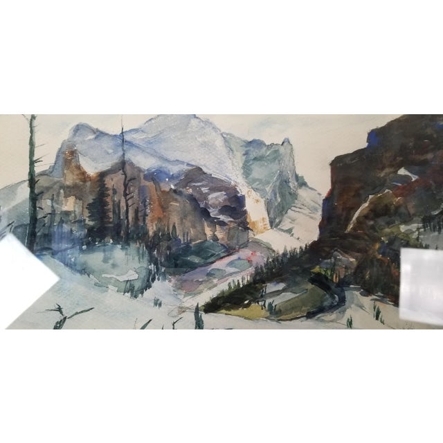 1960s 1963 Calif Artist Antonio Estrada Watercolor Landscape Painting For Sale - Image 5 of 13