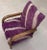 Handcrafted Moroccan Armchair - Purple Wool Rug Upholstery. For Sale - Image 10 of 11