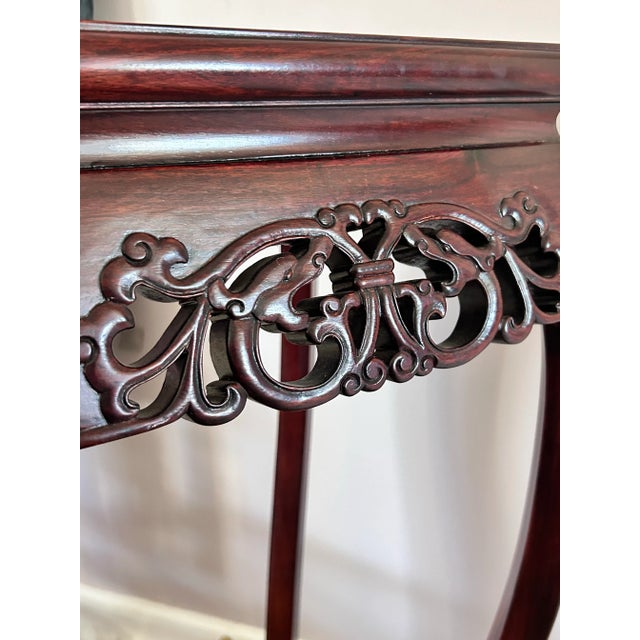 Chinese 1970s Chinese Hand Carved Rosewood Plant Stand Side Table For Sale - Image 3 of 10