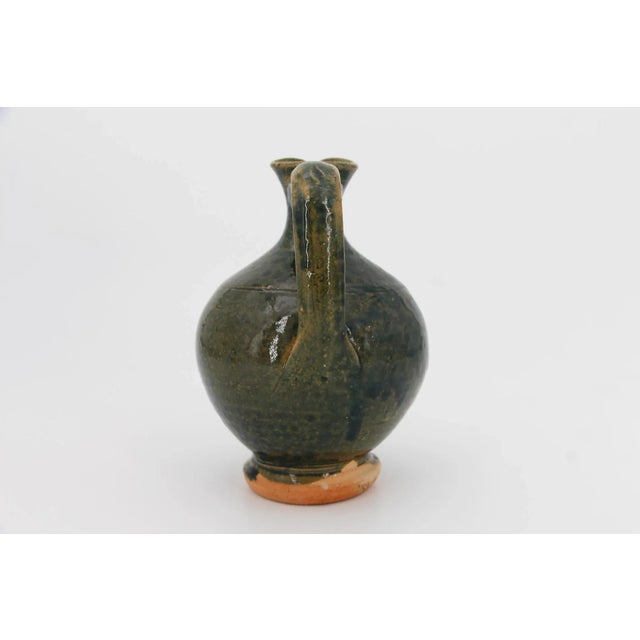 Rare 19th Century, Small Green Portuguese Earthenware Jug With Handle For Sale - Image 4 of 12