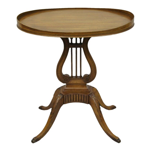 Antique Mersman Lyre Harp Form Victorian Style Mahogany Table Chairish