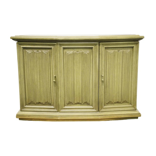 Brandt Furniture Italian Neoclassical Tuscan Style 43" Green Console Cabinet W. Slate Top 8539 For Sale - Image 11 of 11