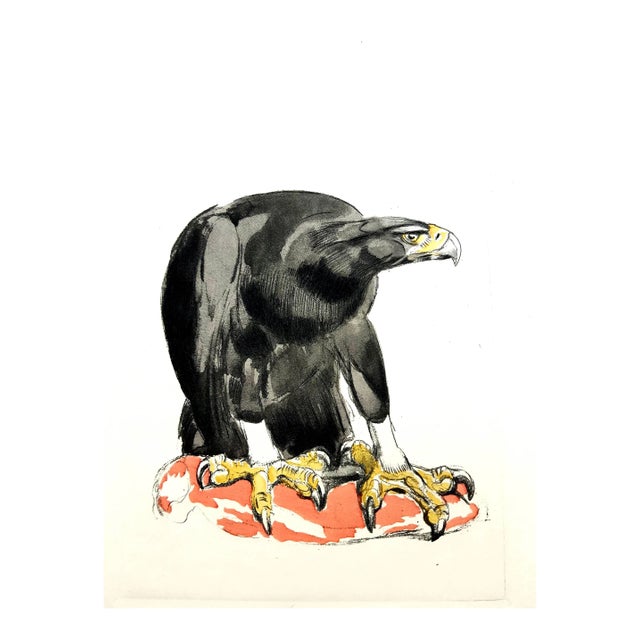Paul Jouve - Eagle - Original Engraving 1950 For Sale