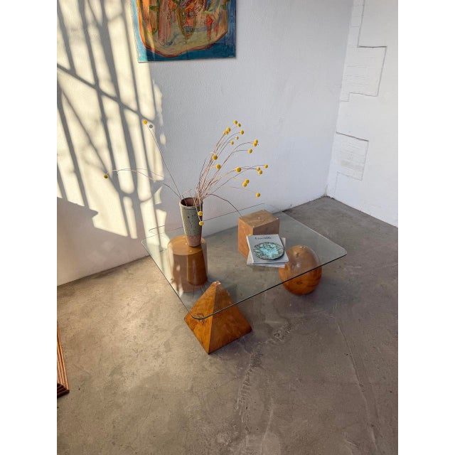 Wood and Glass Coffee Table attributed to Metafora, 1960s For Sale - Image 6 of 18