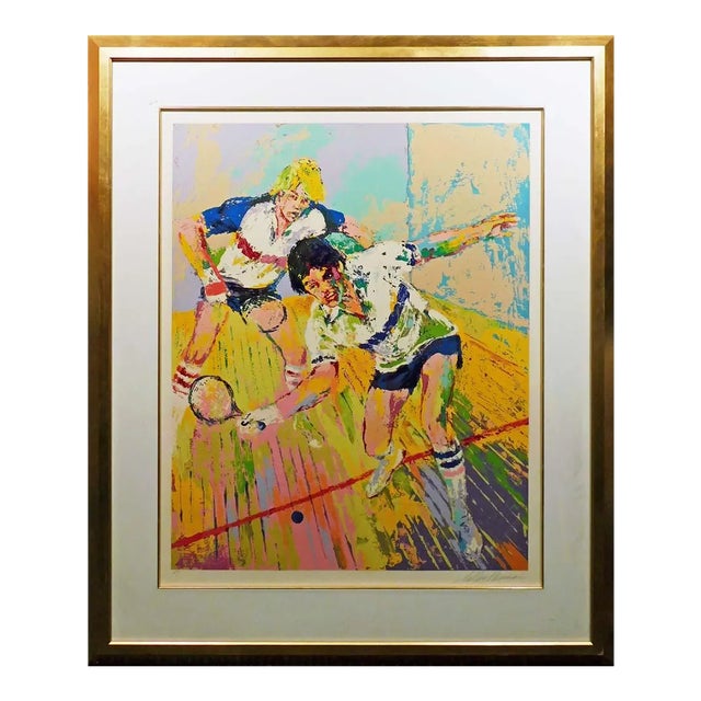 LeRoy Neiman "Racquetball" Hand Signed & Numbered Serigraph Sports Framed For Sale