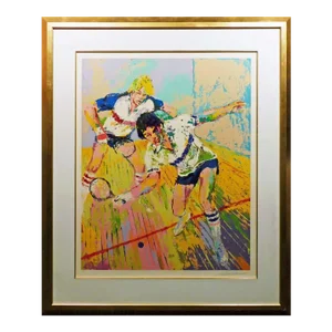 LeRoy Neiman "Racquetball" Hand Signed & Numbered Serigraph Sports Framed