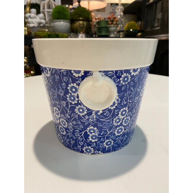 English English Floral Porcelain Jardiniere For Sale - Image 3 of 6