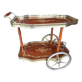 Mid 20th Century Italian or Hollywood Regency Style Bar Cart For Sale