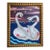 Original Acrylic Swan Painting by Tatiana Duperault, Gilded Wood Frame, 13" X 16" For Sale