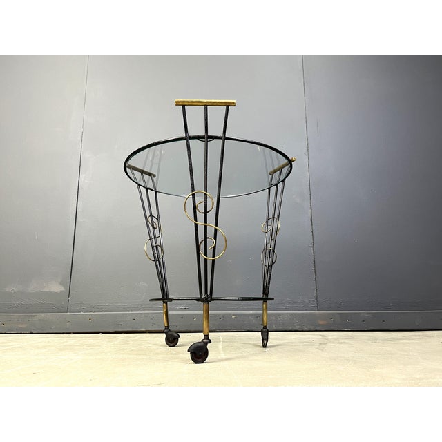 Mid-Century Modern Mid-Century Two Tier Italian Trolley, 1950s For Sale - Image 3 of 9