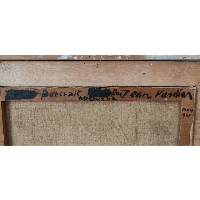 Jean Verdier, Portrait nocturne, 1945, Oil on Canvas, Framed For Sale - Image 10 of 11