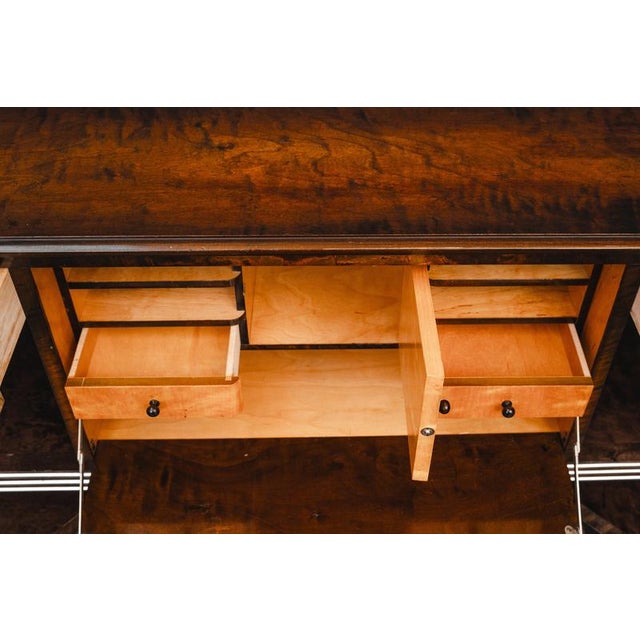 Art Deco Bookcase with Secretary Compartment in Birch and Walnut For Sale - Image 17 of 18