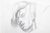 A graphite drawing on paper depicting a male portrait by Daniel Samaniego. Circa 2010s. A dramatic black and white...