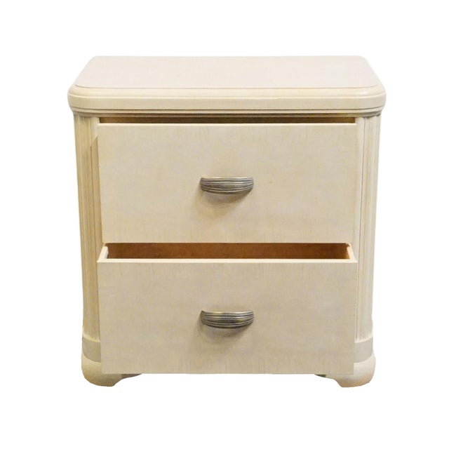 Late 20th Century Century Furniture Cashmere Collection Contemporary Coastal Pickled Wood 28" Nightstand For Sale - Image 5 of 12