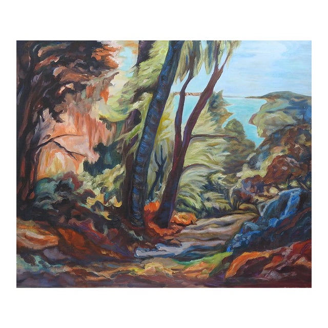 Late 20th Century Fauvist Forest Landscape Painting For Sale