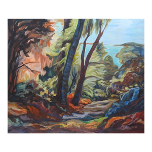 Late 20th Century Fauvist Forest Landscape Painting