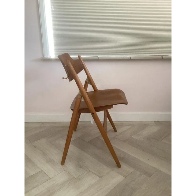 Mid-Century Modern Wooden Folding Chair attributed to Egon Eiermann for Wilde & Spieth, 1960s For Sale - Image 3 of 7
