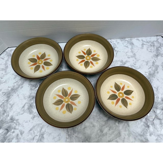 Vintage Midcentury Stoneware 1960s/70s Bowls, Set of Four Japan For Sale - Image 4 of 7
