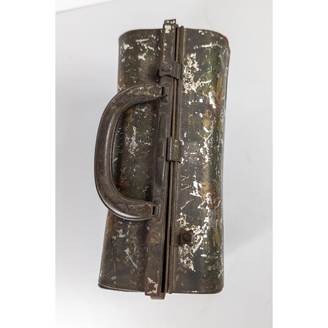 Gray Early 20th Century English Art Nouveau Style Briefcase Form Biscuit Tin For Sale - Image 8 of 14