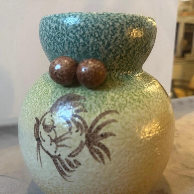 1930s Art Deco Futurist Hand-Painted Ceramic Vase by Iama Albisola For Sale - Image 4 of 11