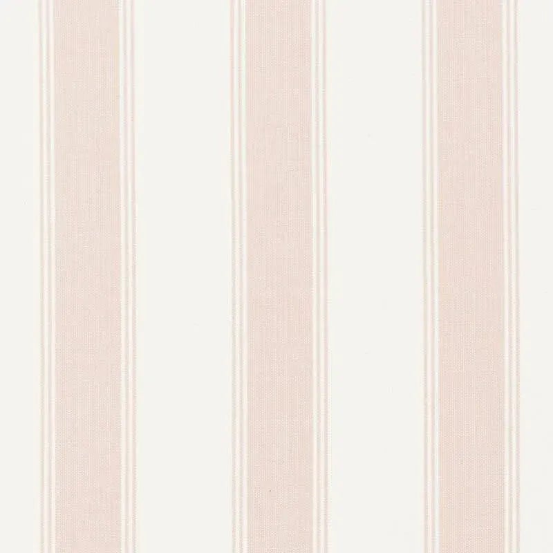 Schumacher X Veere Grenney Rafe Stripe Fabric in Quiet Pink | Chairish