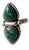 Antique Blue Green Turquoise and Sterling Silver Ring For Sale