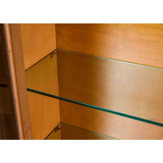 Art Deco Italian Art Deco Ebonized Display Cabinet With Gilt Capitals For Sale - Image 3 of 13