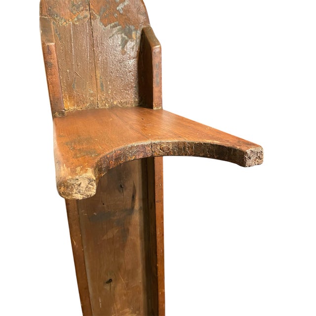 Antique 18th Century Vernacular European Primitive Chestnut Bench For Sale In Chicago - Image 6 of 11