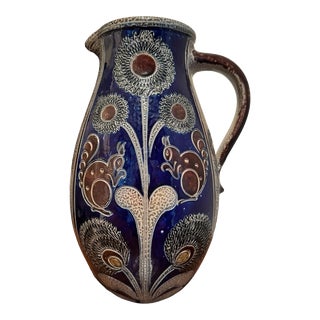 Early 20th Century German Salt Glazed Pitcher For Sale