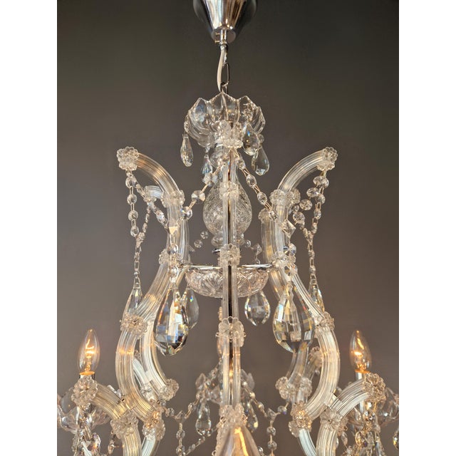 Luxury Maria Theresa Style Crystal Chandelier Chrome Silver European Lighting For Sale - Image 10 of 12