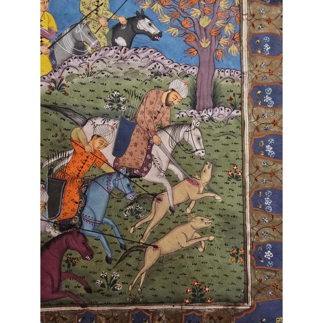 Mid 18th Century Royal Hunt, 1750, Manuscript Leaves, Framed, Set of 2 For Sale - Image 5 of 11