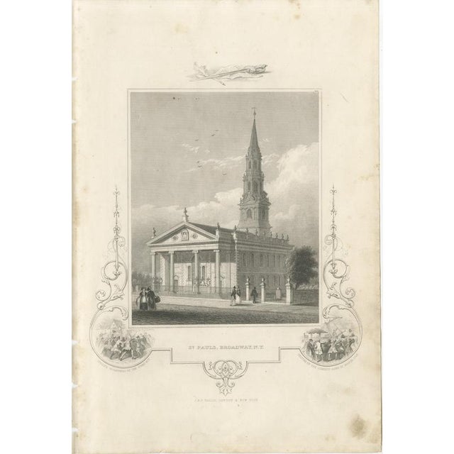 A. J. Davis, St. Pauls Chapel, 1850, Paper For Sale - Image 3 of 8